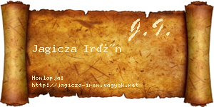 Jagicza Irén névjegykártya